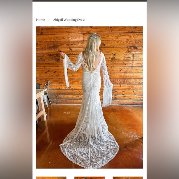 Size 16 boho/western wedding dress - Picture 3 of 8